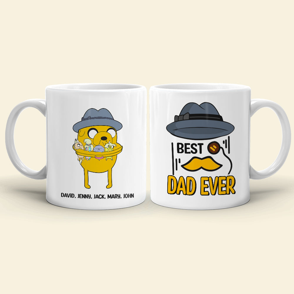 Best Dad Ever Personalized Mug with Custom Names Coffee Mug PopCulturePrints