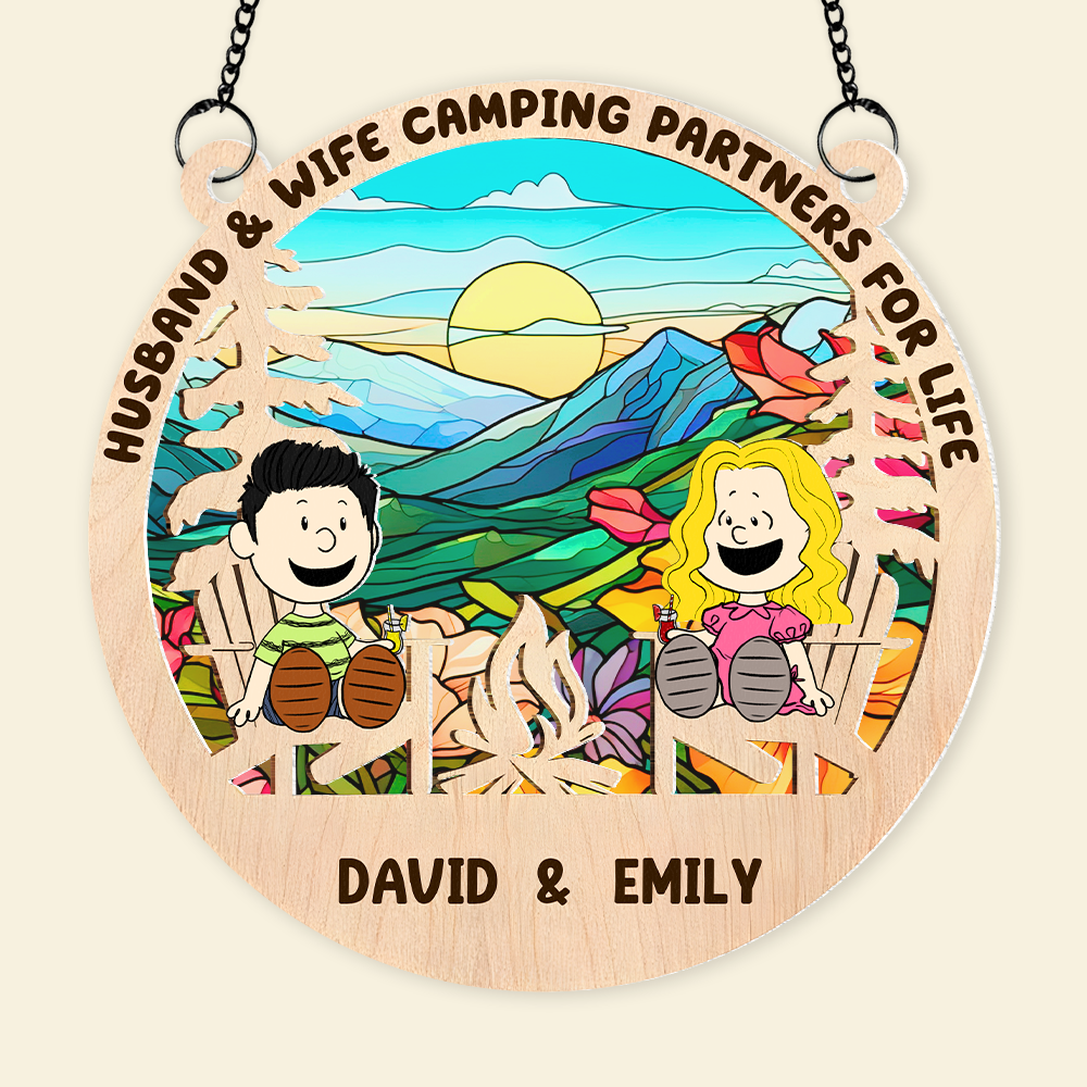 Custom Camping Suncatcher Ornament for Couples | Unique Valentine's Day Gifts Ornament PopCulturePrints