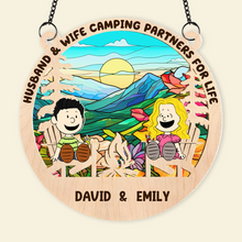 Load image into Gallery viewer, Custom Camping Suncatcher Ornament for Couples | Unique Valentine&#39;s Day Gifts Ornament PopCulturePrints
