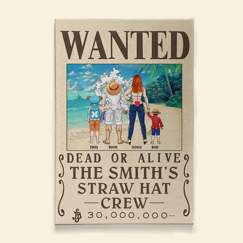 Personalized Family Wanted Poster Canvas – Straw Hat Crew Theme Poster & Canvas PopCulturePrints