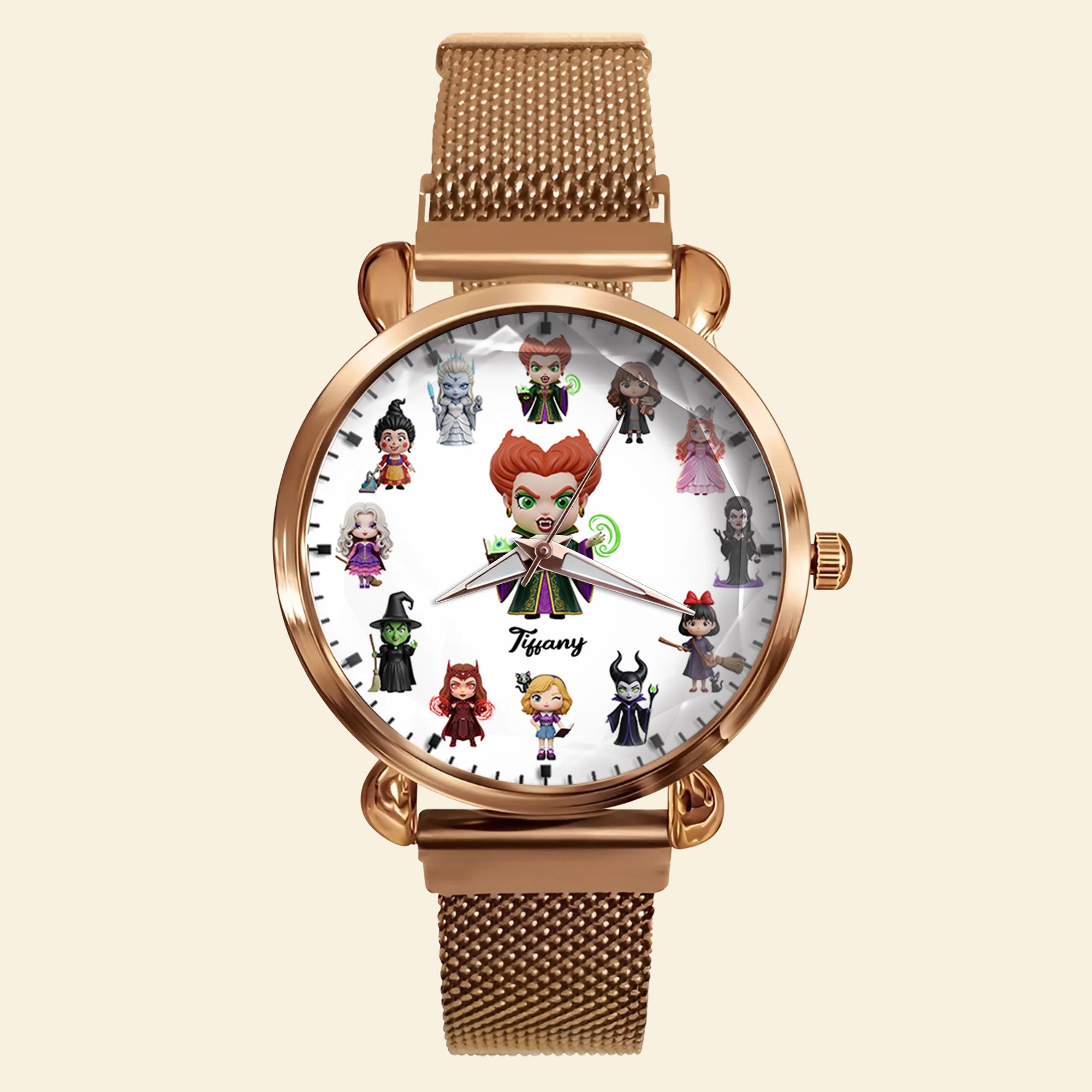 Enchanting Witch Mesh Strap Quartz Watch - Personalized Gifts for Witch Fans Quartz Watch PopCulturePrints