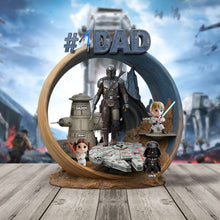 Load image into Gallery viewer, #1 DAD - A Galactic Tribute for the Ultimate Father - Personalized Acrylic Plaque Shaped Plaques PopCulturePrints
