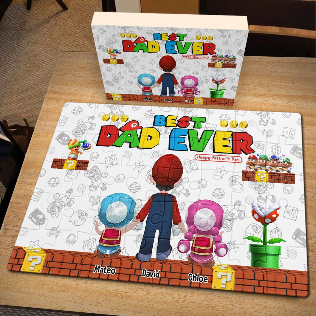 Customizable Best Dad Ever Jigsaw Puzzle for Father's Day Jigsaw Puzzles PopCulturePrints