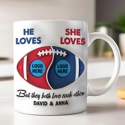 Personalized Football Coffee Mug for Couples | Unique Valentine's Day Gifts Coffee Mug PopCulturePrints