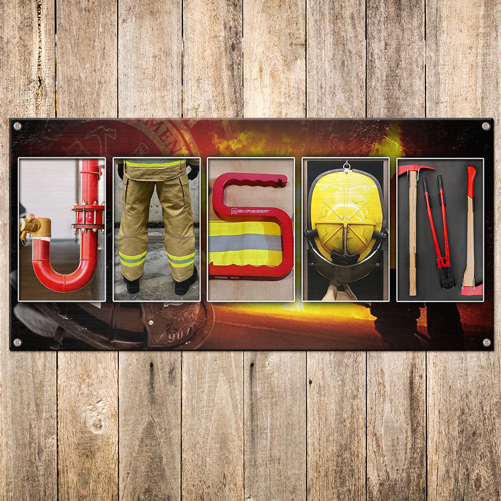 Custom Firefighter Metal Sign - Personalized Gift for Heroes Metal Signs PopCulturePrints