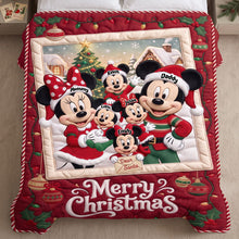 Load image into Gallery viewer, Creating Holiday Memories - Happy Little Cartoon Family Portrait Blanket - Personalized Gift for Family

