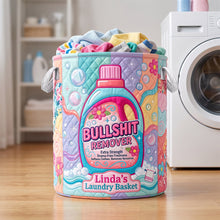 Load image into Gallery viewer, Funny Bottle Quilted Laundry Basket - Personalized Gifts 02hudh110726 Laundry Basket PopCulturePrints
