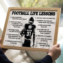 Load image into Gallery viewer, Personalized Football Player Canvas Gift - Life Lessons Design Poster &amp; Canvas PopCulturePrints
