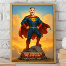 Load image into Gallery viewer, You&#39;re Our Superhero - Super Dad Canvas Print - Personalized Gift for Dad &amp; Grandpa Poster &amp; Canvas PopCulturePrints
