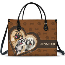 Load image into Gallery viewer, &quot;Paws &amp; Love&quot; - Personalized Leather Bag for Dog Moms Leather Bag PopCulturePrints
