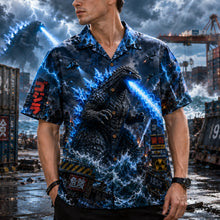Load image into Gallery viewer, Unleash Your Inner Legend - Personalized Godzilla Hawaiian Shirt - Unique Gift for Fans and Collectors Hawaiian Shirts PopCulturePrints
