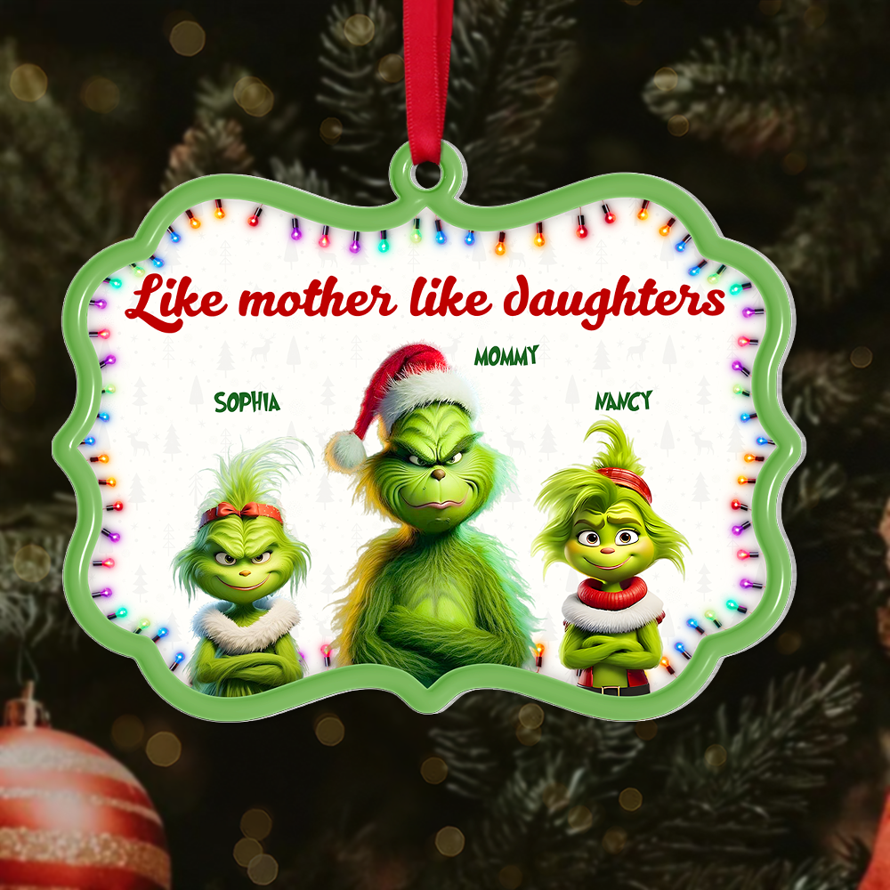 Personalized Grinch Family Christmas Ornament for Mom