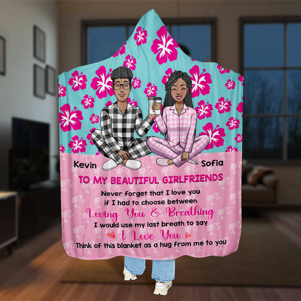 Personalized Wearable Blanket Hoodie for Couples - Perfect Gift for Girlfriends Blanket PopCulturePrints