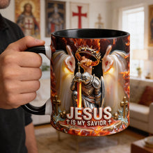 Load image into Gallery viewer, Kneel Templar Knight Warrior &amp; Jesus Savior Accent Mug - Personalized Gifts for Christians
