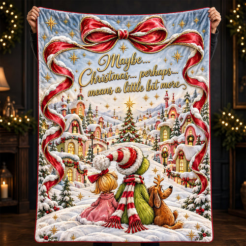 “Maybe Christmas means a little bit more” - Shining Christmas Blanket - Personalized Gift for Loved Ones Blanket PopCulturePrints