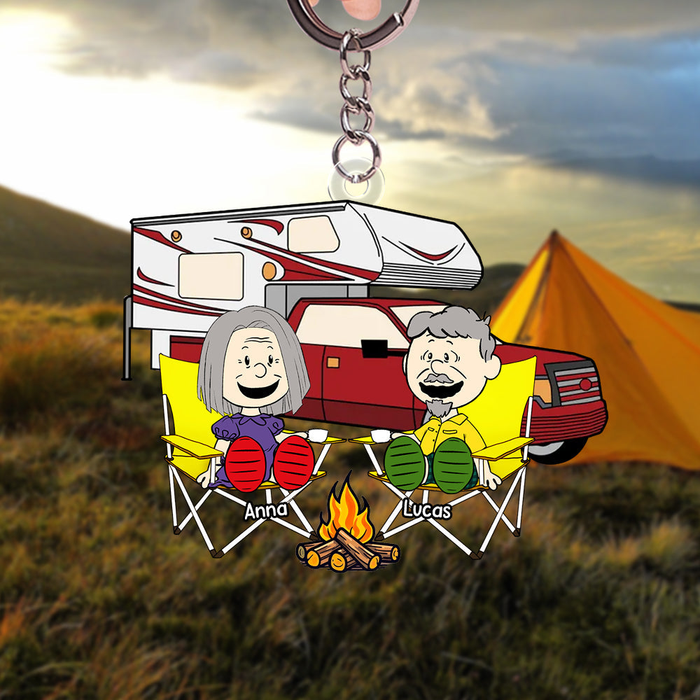 Custom Camping Couple Keychain - Perfect Gift for Adventurous Duos Keychains PopCulturePrints