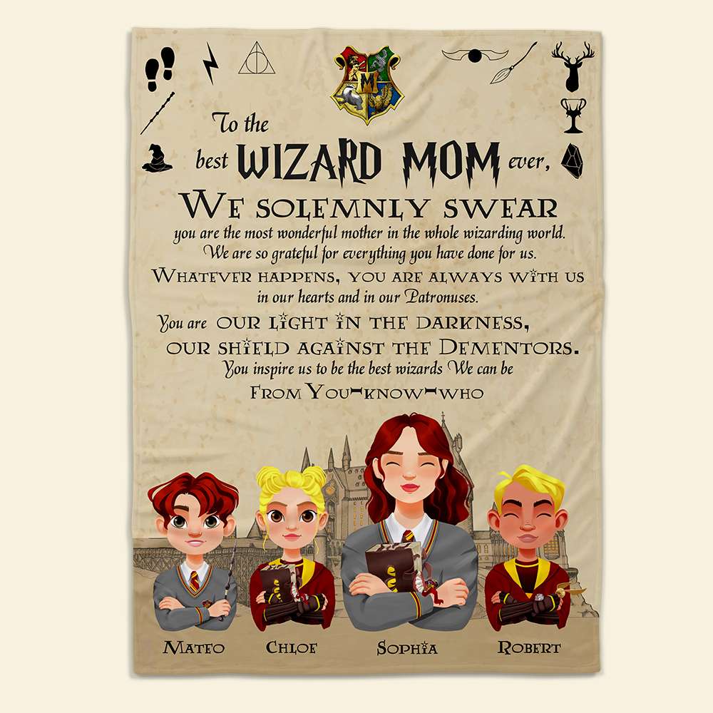 Magical Personalized Wizard Blanket for Mom