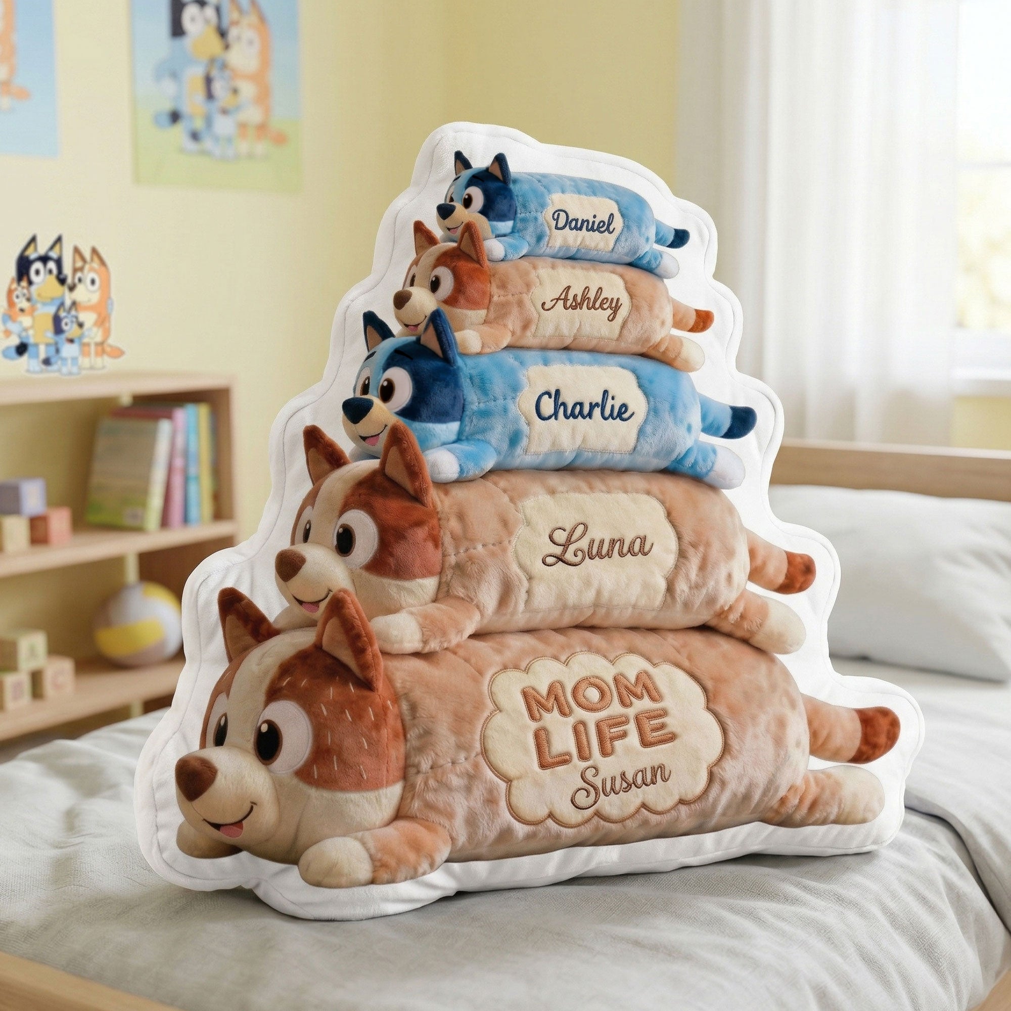 “Cuddle Up With Love” – Fun Play With Mom Custom Shape Pillow - Personalized Gift for Mom, Grandma, and Loved Ones Pillow PopCulturePrints