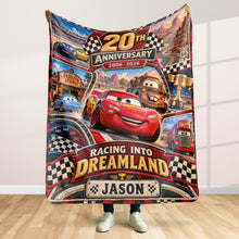 Load image into Gallery viewer, Racing into Dreamland - 20th Anniversary Personalized Blanket for Kids Blanket PopCulturePrints
