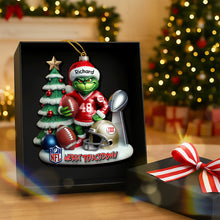 Load image into Gallery viewer, Merry Touchdown Christmas Ornament - Personalized Gift for NFL Fans Ornament PopCulturePrints
