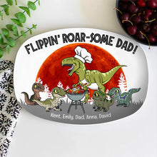 Load image into Gallery viewer, Personalized Dinosaur BBQ Dad Resin Plate Resin Plate PopCulturePrints
