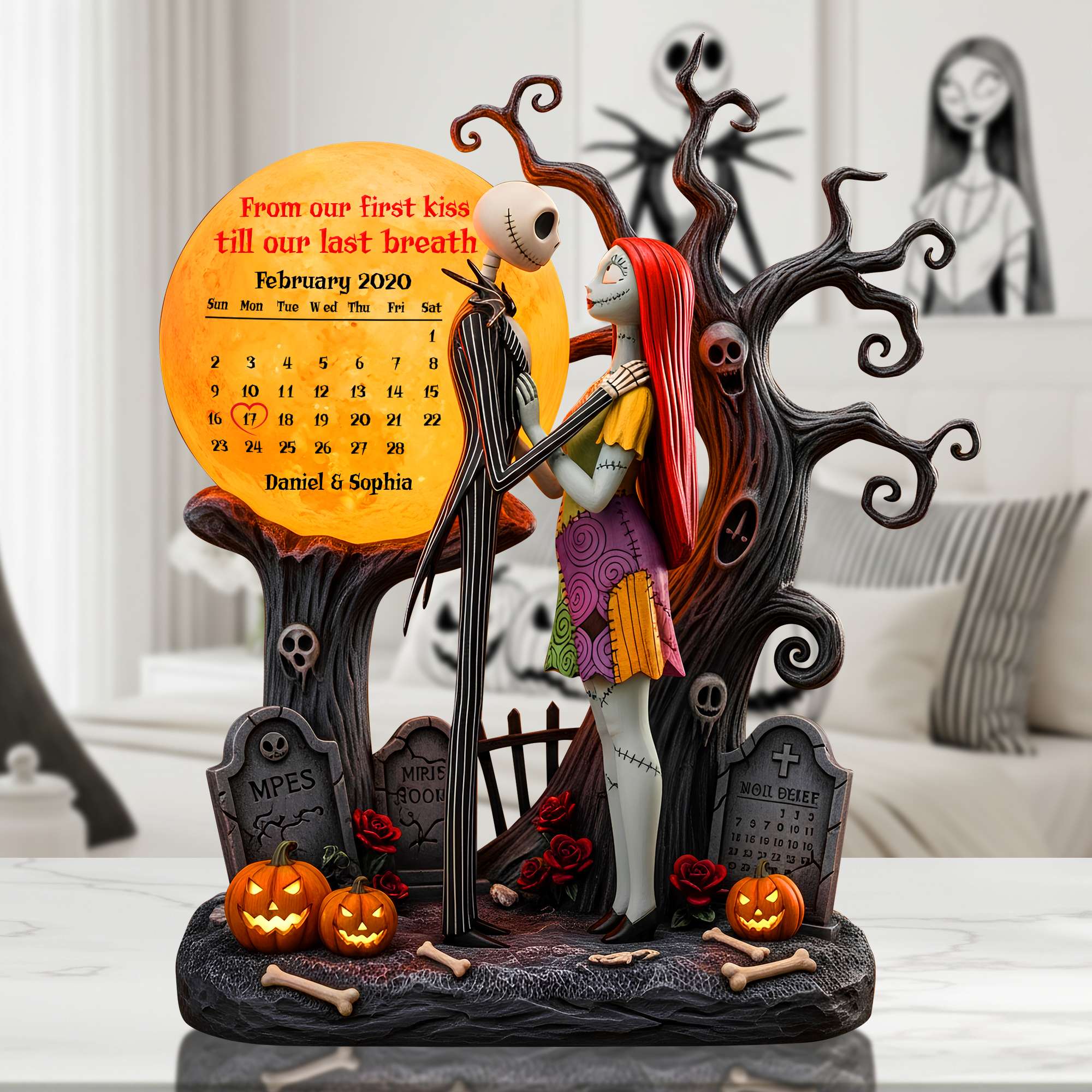 From Our First Kiss Till Our Last Breath Acrylic Plaque - Personalized Anniversary Gift for Couples Shaped Plaques PopCulturePrints