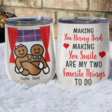 Load image into Gallery viewer, Naughty and Nice Personalized Wine Tumbler - Fun Valentine&#39;s Day and Christmas Gift for Couples Wine Tumbler PopCulturePrints
