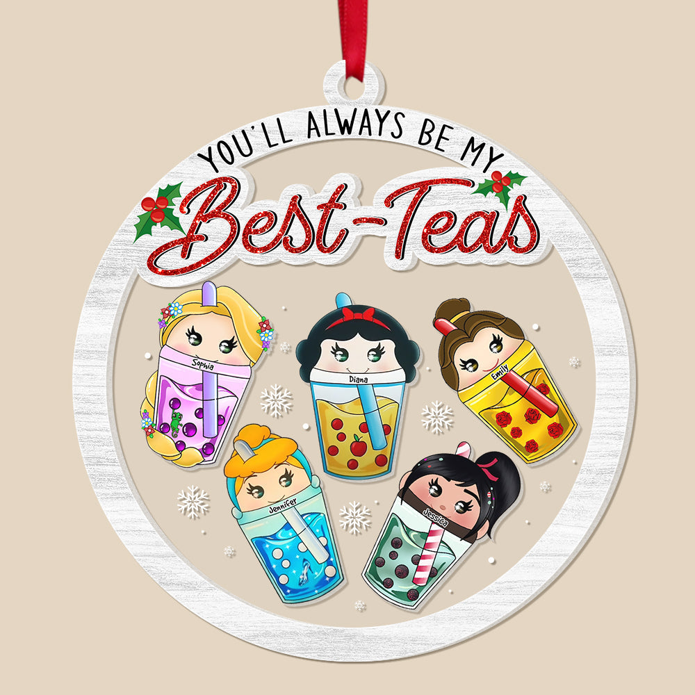 Personalized Cartoon Character Best-Teas Ornament - Perfect Gift for Friends Ornament PopCulturePrints