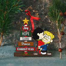 Load image into Gallery viewer, Personalized Couple Christmas Ornament - Joy, Hope, Love, Peace
