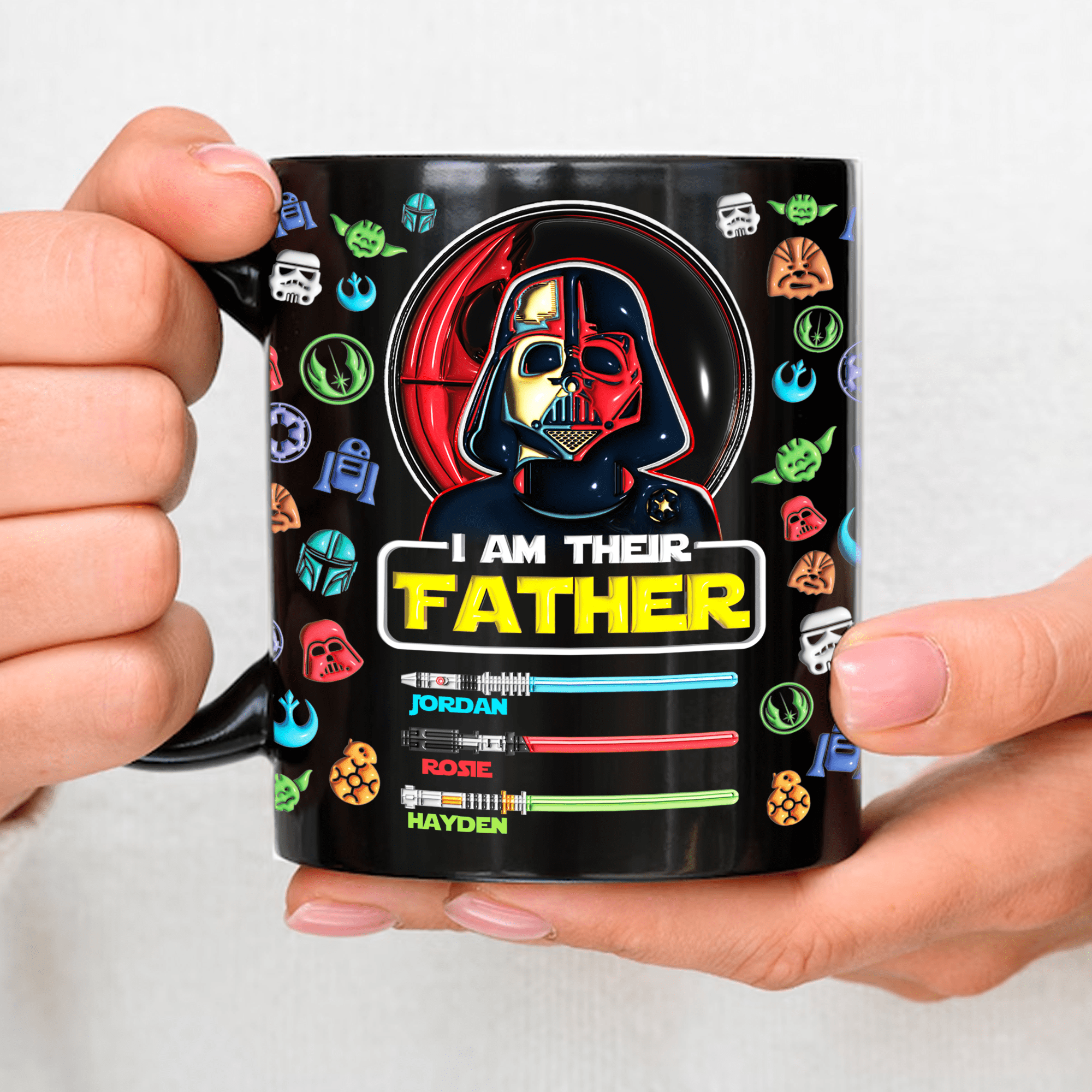 Personalized Sci-Fi Dad Coffee Mug - Custom Names Coffee Mug PopCulturePrints