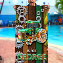 Load image into Gallery viewer, Celebrate Farm Life with Personalized Tractor Beach Towel - A Unique Gift for Tractor Lovers Beach Towel PopCulturePrints
