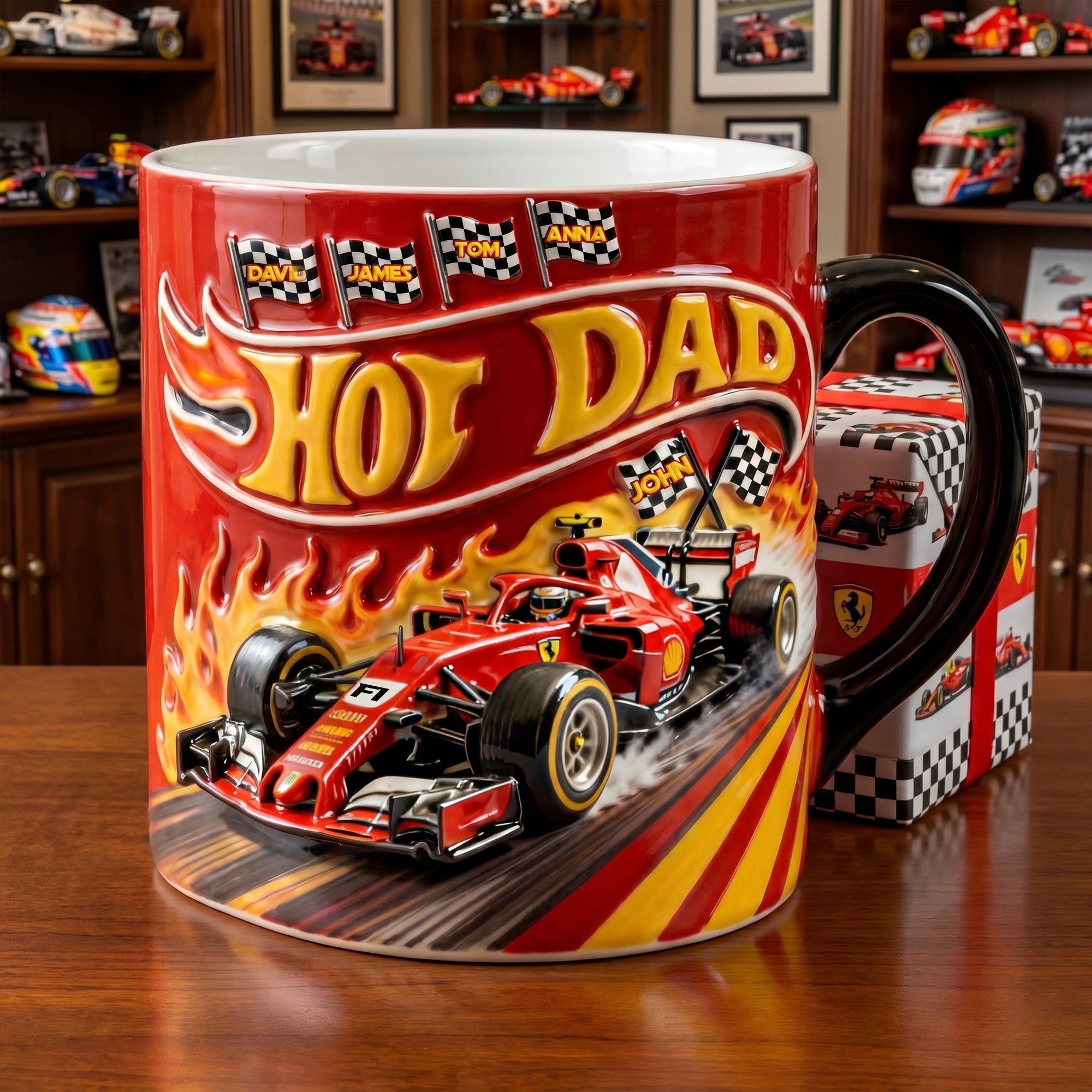 “Speed into Fun with Smokin' Fast Dad!” - Personalized Magic Mug for Dads, Grandpas, and More Coffee Mug PopCulturePrints