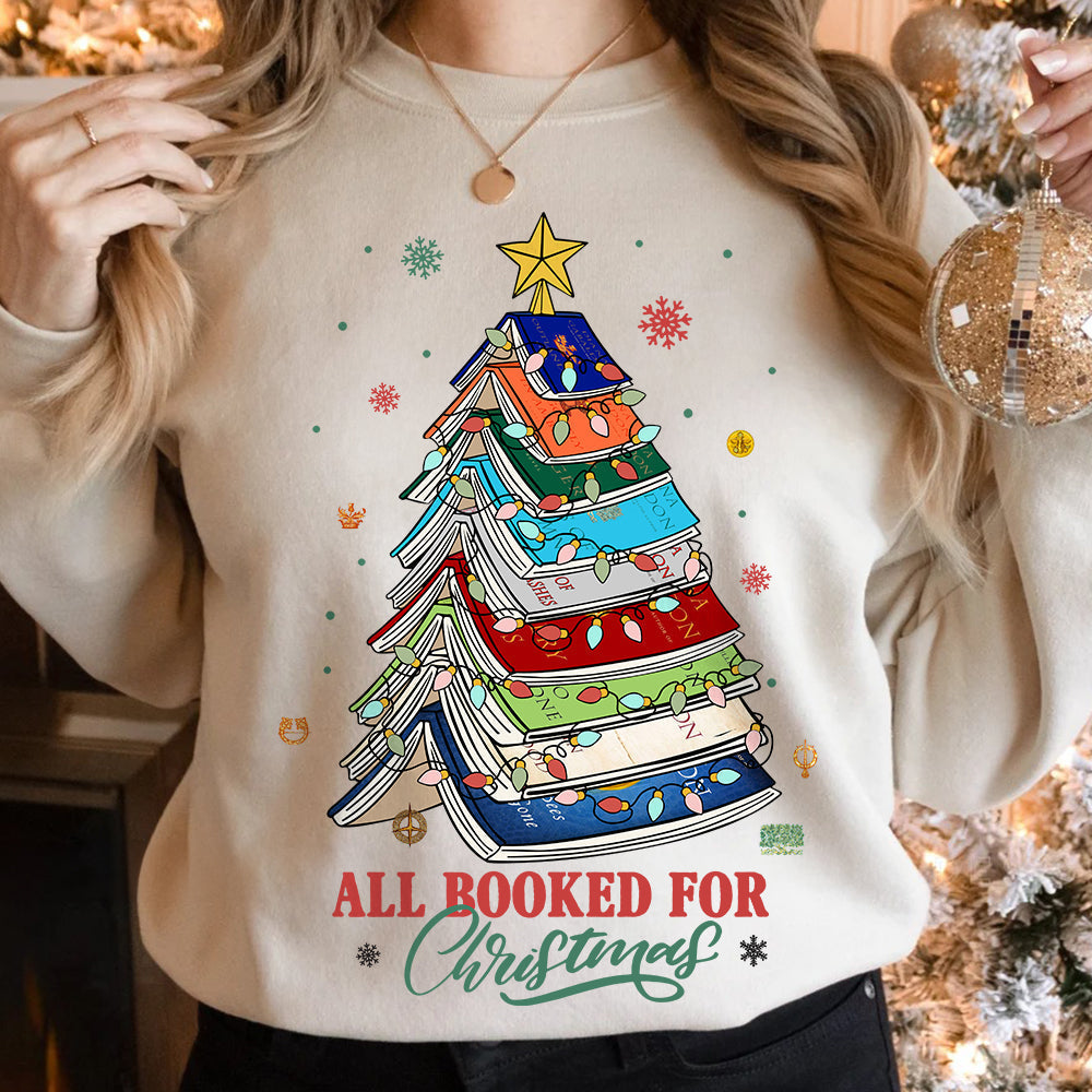 Christmas Book Tree Hoodie - Perfect Gift for Book Lovers