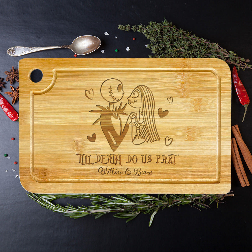 Personalized 'Till Death Do Us Part' Cooking Cutting Board for Couples