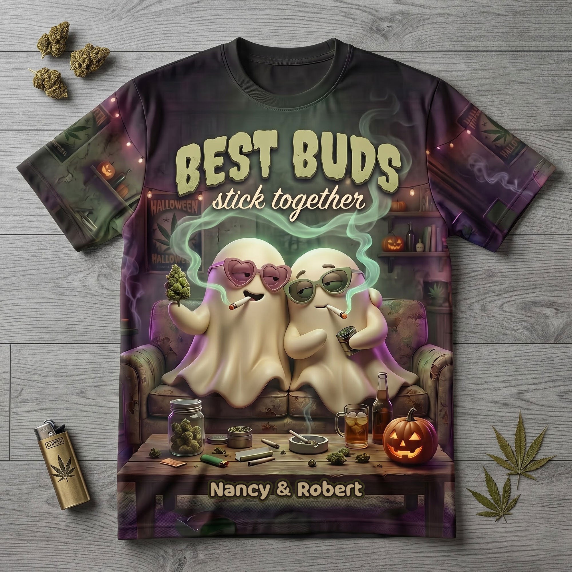 Funny Ghost Soulmates Shirt - Personalized Halloween Gifts For Couple 04toti140826 AOP Products PopCulturePrints