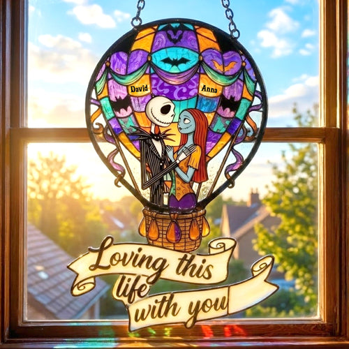 Loving This Life With You - Gothic Couple Suncatcher Ornament - Personalized Gift for Couples Ornament PopCulturePrints