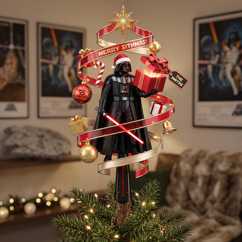 “Embrace the Dark Side of Christmas!” - Dark Christmas Tree Topper, Personalized Gift for Star Wars Fans Ornament PopCulturePrints