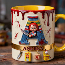 Load image into Gallery viewer, “Unleash Your Inner Horror!” - Playful Horror Alphabet Initial Letter Accent Mug - Personalized Gift for Halloween Lovers, Horror Fans, and Unique Gift Seekers Coffee Mug PopCulturePrints
