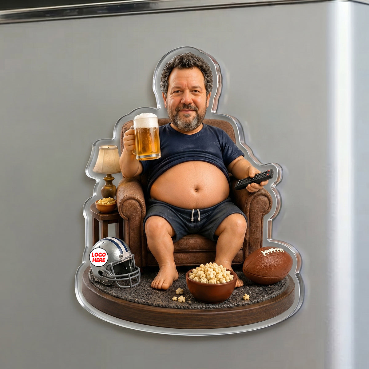 Beer And Sport Anti-collision Acrylic Fridge Magnet - Custom Photo Gifts For Sport Lovers 03natn180626 Fridge Magnet PopCulturePrints