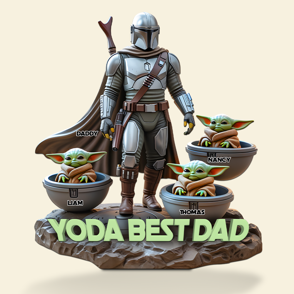 Yoda Best Dad - Personalized Gift Plaque for the Coolest Dad Shaped Plaques PopCulturePrints