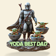 Load image into Gallery viewer, Yoda Best Dad - Personalized Gift Plaque for the Coolest Dad Shaped Plaques PopCulturePrints
