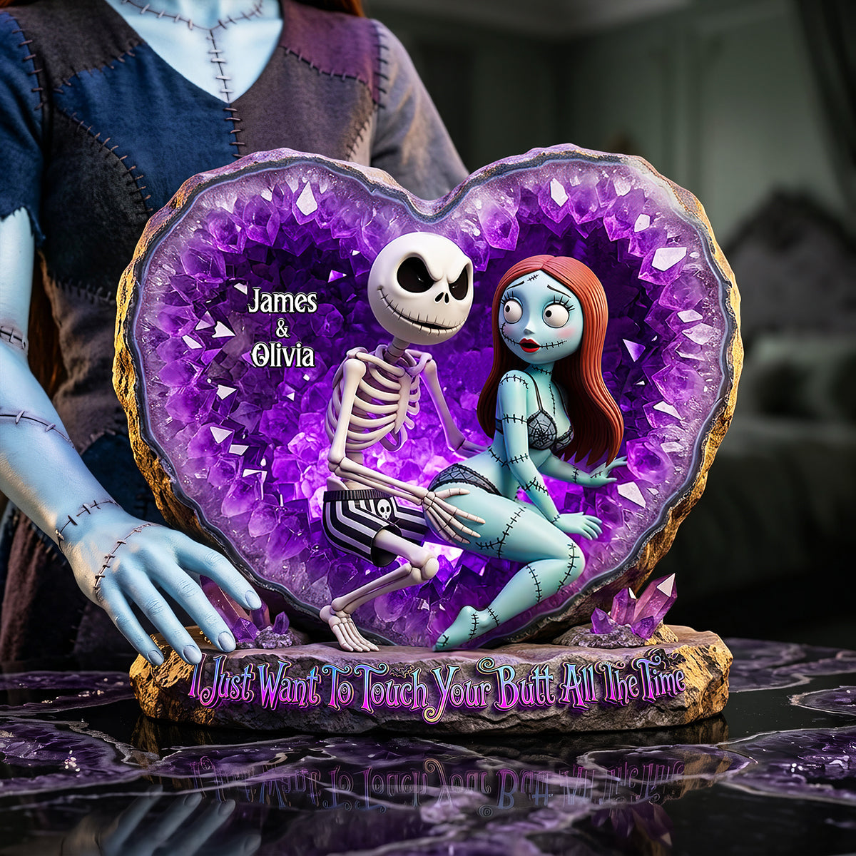 Naughty And Nice Couple Acrylic Plaque - Personalized Gifts For Couple 01HUTA020626 Shaped Plaques PopCulturePrints