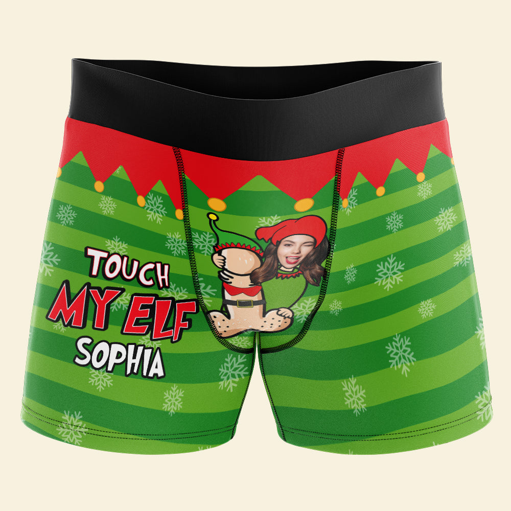 Custom Funny Elf Boxers for Men - Personalized Gift Boxer Briefs PopCulturePrints