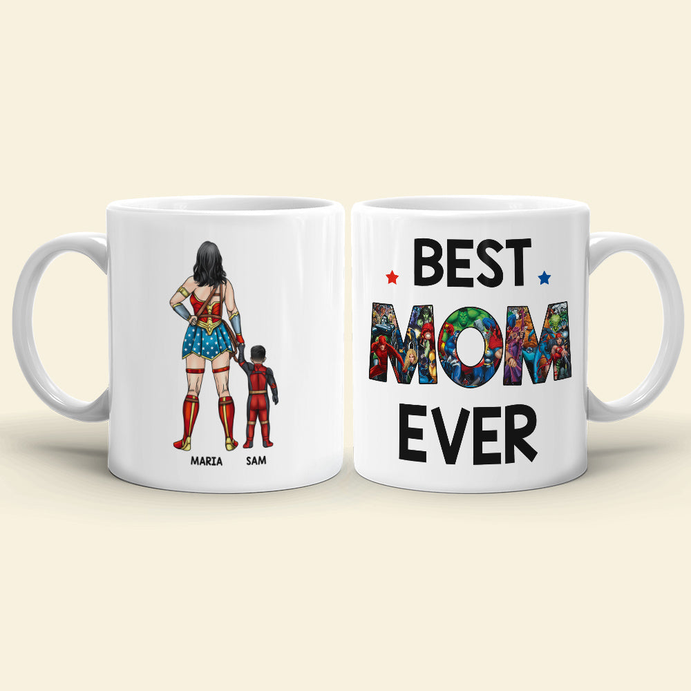 Personalized Superhero Mom Coffee Mug - Best Mom Ever Coffee Mug PopCulturePrints