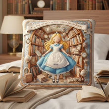 Load image into Gallery viewer, Unlock the Secrets of the World - Personalized Fantasy Library Pillow - A Perfect Gift for Book Lovers Pillow PopCulturePrints
