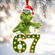 Load image into Gallery viewer, Green Monster Grins: Personalized Acrylic Ornament - A Unique Christmas Gift for Everyone Ornament PopCulturePrints
