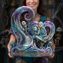 Load image into Gallery viewer, This MOM Loves Her Little Nightmares - Personalized Horror Mom Acrylic Plaque - Unique Gift for Mom, Grandma Shaped Plaques PopCulturePrints
