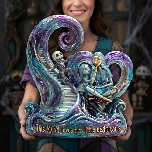 This MOM Loves Her Little Nightmares - Personalized Horror Mom Acrylic Plaque - Unique Gift for Mom, Grandma Shaped Plaques PopCulturePrints