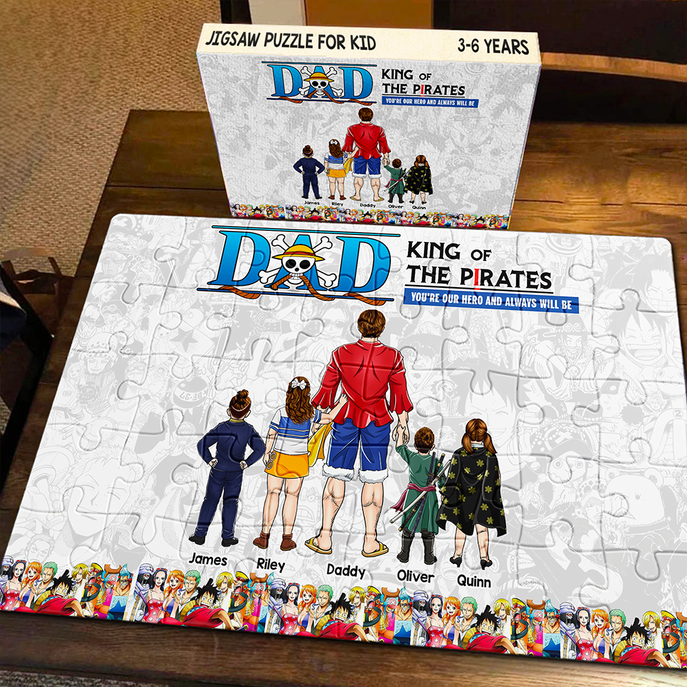 You're Our Hero - Personalized Jigsaw Puzzle for Dad - King of The Pirates Design Jigsaw Puzzles PopCulturePrints