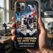 Load image into Gallery viewer, “May Freedom Be With You” - Personalized 250th Anniversary Patriotic Phone Case - Unique Gift for Star Wars Fans and American History Buffs Phone Case PopCulturePrints
